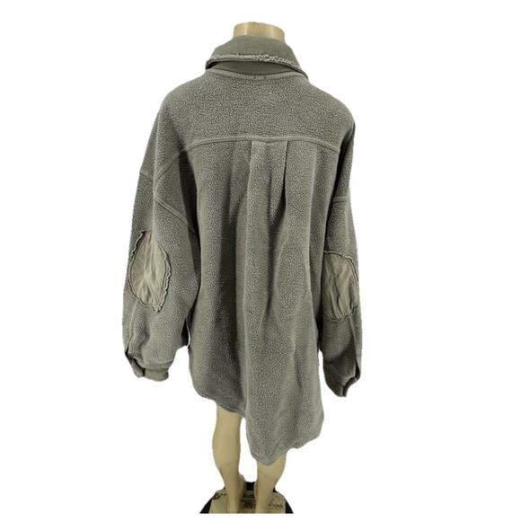 Free People Medium Womens Ruby Oversized Shirt Jacket Button Up Long Sleeve CLT - Picture 3 of 11